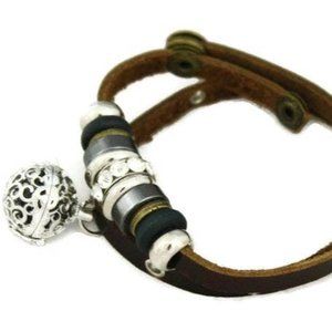 NWT Modern Charm Essential Oil Diffuser Bracelet - Brown Leather